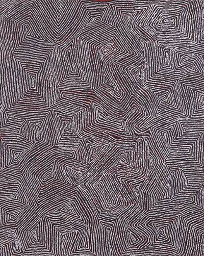 Australian Indigenous (Aboriginal and Torres Strait Islander) artwork by GEORGE WARD TJUNGURRAYI of Papunya Tula Artists. The title is Kutulunga. [GW0304158] (Acrylic on Belgian Linen)
