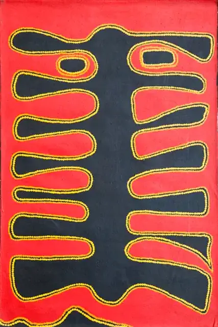 Australian Indigenous (Aboriginal and Torres Strait Islander) artwork by PAULINE SUNFLY of Warlayirti Artists (Balgo). The title is Liltjin. [1460/07] (Acrylic on Linen)