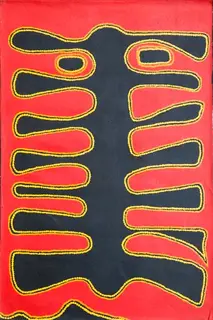 Australian Indigenous (Aboriginal and Torres Strait Islander) artwork by PAULINE SUNFLY of Warlayirti Artists (Balgo). The title is Liltjin. [1460/07] (Acrylic on Linen)