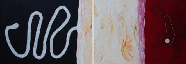 Australian Indigenous (Aboriginal and Torres Strait Islander) artwork by TIMO HOGAN of Spinifex Artists. The title is Lake Baker. [24-10] (Acrylic on Linen)