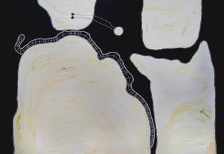 Australian Indigenous (Aboriginal and Torres Strait Islander) artwork by TIMO HOGAN of Spinifex Artists. The title is Lake Baker. [24-157] (Acrylic on Linen)