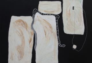 Australian Indigenous (Aboriginal and Torres Strait Islander) artwork by TIMO HOGAN of Spinifex Artists. The title is Lake Baker. [25-269] (Acrylic on Linen)