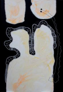 Australian Indigenous (Aboriginal and Torres Strait Islander) artwork by TIMO HOGAN of Spinifex Artists. The title is Lake Baker. [25-363] (Acrylic on Linen)