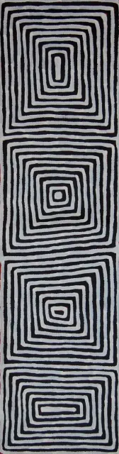 Australian Indigenous (Aboriginal and Torres Strait Islander) artwork by RONNIE TJAMPITJINPA of Papunya Tula Artists. The title is Lampintja. [RT1211022] (Acrylic on Belgian Linen)