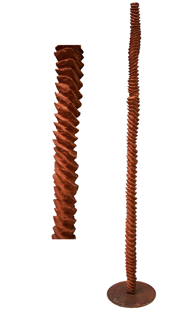 Australian Indigenous (Aboriginal and Torres Strait Islander) artwork by GREG JOHNS of Miscellaneous Artists. The title is Landings, Landlines, Songlines 2016. [GJ201607007_4/13c] (Australian Jarrah Hardwood (Carved))