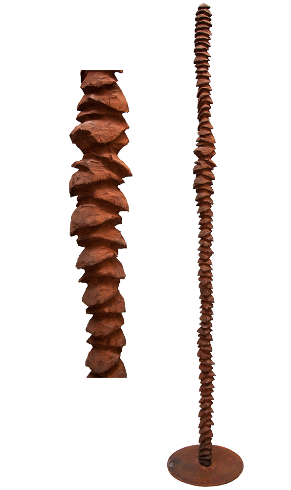 Australian Indigenous (Aboriginal and Torres Strait Islander) artwork by GREG JOHNS of Miscellaneous Artists. The title is Landings, Landlines, Songlines 2016. [GJ201607007_5/13c] (Australian Jarrah Hardwood (Carved))