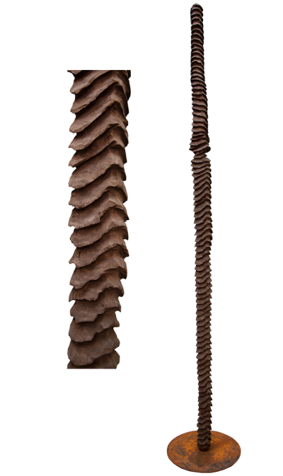 Australian Indigenous (Aboriginal and Torres Strait Islander) artwork by GREG JOHNS of Miscellaneous Artists. The title is Landings, Landlines, Songlines 2016. [GJ201607007_8/13c] (Australian Jarrah Hardwood (Carved))