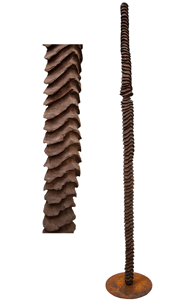 Australian Indigenous (Aboriginal and Torres Strait Islander) artwork by GREG JOHNS of Miscellaneous Artists. The title is Landings, Landlines, Songlines 2016. [GJ201607007_8/13c] (Australian Jarrah Hardwood (Carved))