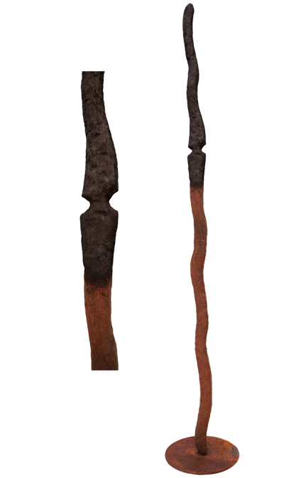 Australian Indigenous (Aboriginal and Torres Strait Islander) artwork by GREG JOHNS of Miscellaneous Artists. The title is Landings, Landlines, Songlines 2016. [GJ201607007_10/13s] (Australian Jarrah Hardwood (Smooth))