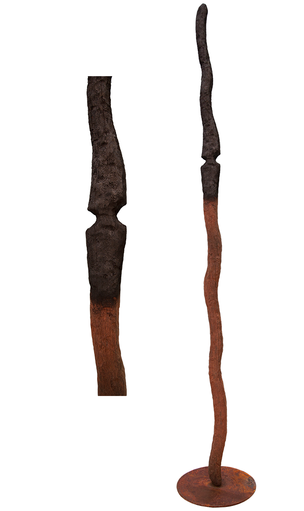 Australian Indigenous (Aboriginal and Torres Strait Islander) artwork by GREG JOHNS of Miscellaneous Artists. The title is Landings, Landlines, Songlines 2016. [GJ201607007_10/13s] (Australian Jarrah Hardwood (Smooth))