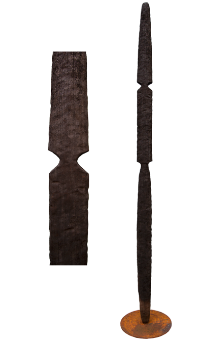 Australian Indigenous (Aboriginal and Torres Strait Islander) artwork by GREG JOHNS of Miscellaneous Artists. The title is Landings, Landlines, Songlines 2016. [GJ201607007_13/13s] (Australian Jarrah Hardwood (Smooth))