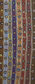 Australian Indigenous (Aboriginal and Torres Strait Islander) artwork by PORTIA NAPANANGKA MICHAELS of Warlukurlangu Artists (Yuendumu). The title is Lappi Lappi Jukurrpa (Lappi Lappi Dreaming). [4334/07] (Acrylic on Belgian Linen)