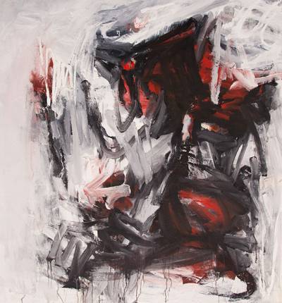 Australian Indigenous (Aboriginal and Torres Strait Islander) artwork by TODD HUNTER of Miscellaneous Artists. The title is Let’s Drink till the Loser Drowns. [TH_201606010] (Oil on Canvas)