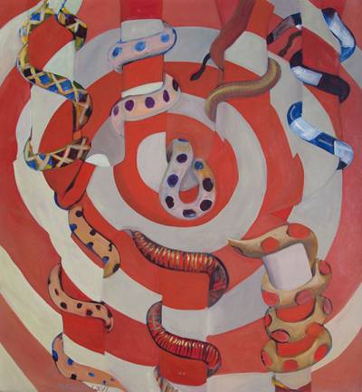 Australian Indigenous (Aboriginal and Torres Strait Islander) artwork by WESLEY MASELLI of Miscellaneous Artists. The title is Limits of Form. [WM201602002] (Oil on Canvas)