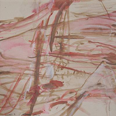 Australian Indigenous (Aboriginal and Torres Strait Islander) artwork by VICTORIA CATTONI of Miscellaneous Artists. The title is Lines 2, 09.12. [VC_wp2-5_2012] (Watercolour on Paper )