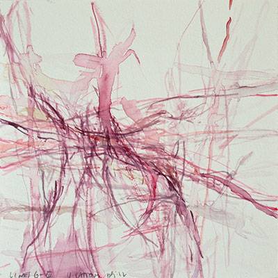 Australian Indigenous (Aboriginal and Torres Strait Islander) artwork by VICTORIA CATTONI of Miscellaneous Artists. The title is Lines 6 - III. [VC_wp3-8_2012] (Watercolour on Paper)