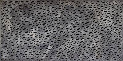 Australian Indigenous (Aboriginal and Torres Strait Islander) artwork by JANE YOUNG of Tangentyere Artists. The title is Little Rocks in Simpson Desert. [TAJY09C3838] (Acrylic on Canvas)