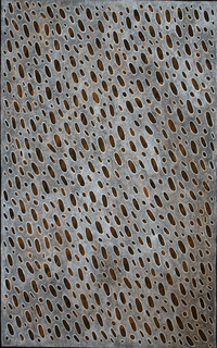 Australian Indigenous (Aboriginal and Torres Strait Islander) artwork by JANE YOUNG of Tangentyere Artists. The title is Little Rocks in Simpson Desert. [TAJY10C3845] (Acrylic on Canvas)