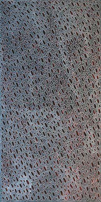 Australian Indigenous (Aboriginal and Torres Strait Islander) artwork by JANE YOUNG of Tangentyere Artists. The title is Little Rocks in Simpson Desert. [JY10C4168] (Acrylic on Canvas)