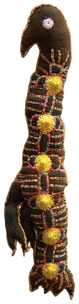 Australian Indigenous (Aboriginal and Torres Strait Islander) artwork by DULCIE SHARPE of Yarrenyty Arltere Artists (YALC). The title is Long Bird. [270-15] (Soft Sculpture)