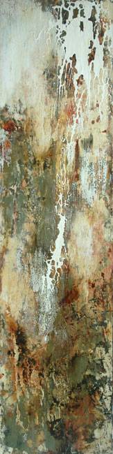 Australian Indigenous (Aboriginal and Torres Strait Islander) artwork by DAVID KELLY of Miscellaneous Artists. The title is Long Gully. [DK1304007a] (Oil & Acrylic on Board)