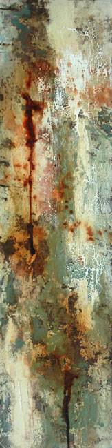 Australian Indigenous (Aboriginal and Torres Strait Islander) artwork by DAVID KELLY of Miscellaneous Artists. The title is Long Gully. [DK1304007d] (Oil & Acrylic on Board)