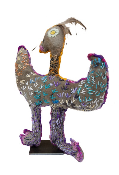 Australian Indigenous (Aboriginal and Torres Strait Islander) artwork by MARLENE RUBUNTJA of Yarrenyty Arltere Artists (YALC). The title is Lover Bird. [147-14] (Soft Sculpture)