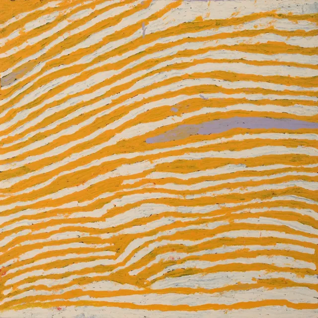 Australian Indigenous (Aboriginal and Torres Strait Islander) artwork by MAKINTI NAPANANGKA of Papunya Tula Artists. The title is Lupulnga. [MN0506197] (Acrylic on Belgian Linen)