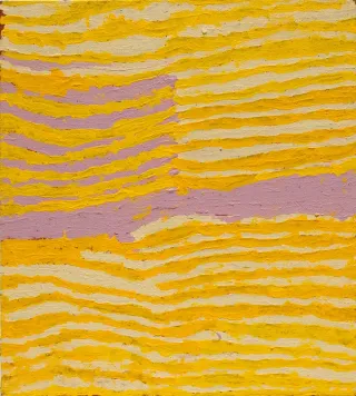 Australian Indigenous (Aboriginal and Torres Strait Islander) artwork by MAKINTI NAPANANGKA of Papunya Tula Artists. The title is Lupulnga. [MN0701098] (Acrylic on Canvas)