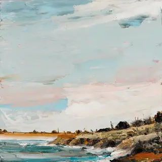 Australian Indigenous (Aboriginal and Torres Strait Islander) artwork by AMANDA PENROSE HART of Miscellaneous Artists. The title is Monavale Beach. [APH201706026] (Oil on Board)