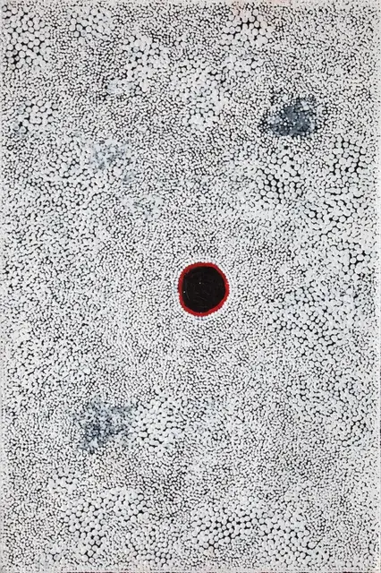 Australian Indigenous (Aboriginal and Torres Strait Islander) artwork by MAVIS DARKIE of Warlayirti Artists (Balgo). The title is Minna Minna. [815/09] (Acrylic on Linen)