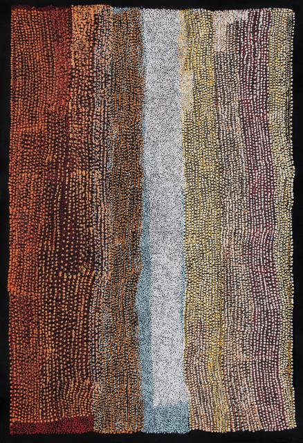 Australian Indigenous (Aboriginal and Torres Strait Islander) artwork by PATJU PRESLEY of Spinifex Artists. The title is Makanya. [23-423] (Acrylic on Linen)