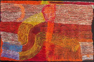 Australian Indigenous (Aboriginal and Torres Strait Islander) artwork by PATJU PRESLEY of Spinifex Artists. The title is Minyma Ngiyari. [21-220] (Acrylic on Linen)