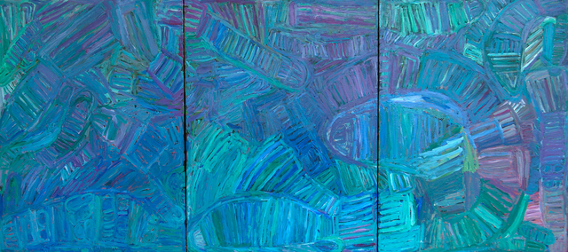 Australian Indigenous (Aboriginal and Torres Strait Islander) artwork by SONIA KURARRA of Mangkaja Artists. The title is Martuwarra. [1/13] (Atelier Artist Acrylic on 14oz Canvas)