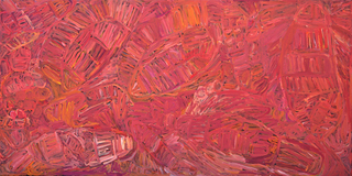 Australian Indigenous (Aboriginal and Torres Strait Islander) artwork by SONIA KURARRA of Mangkaja Artists. The title is Martuwarra. [357/13] (Atelier Acrylic Paint on 14oz Canvas)