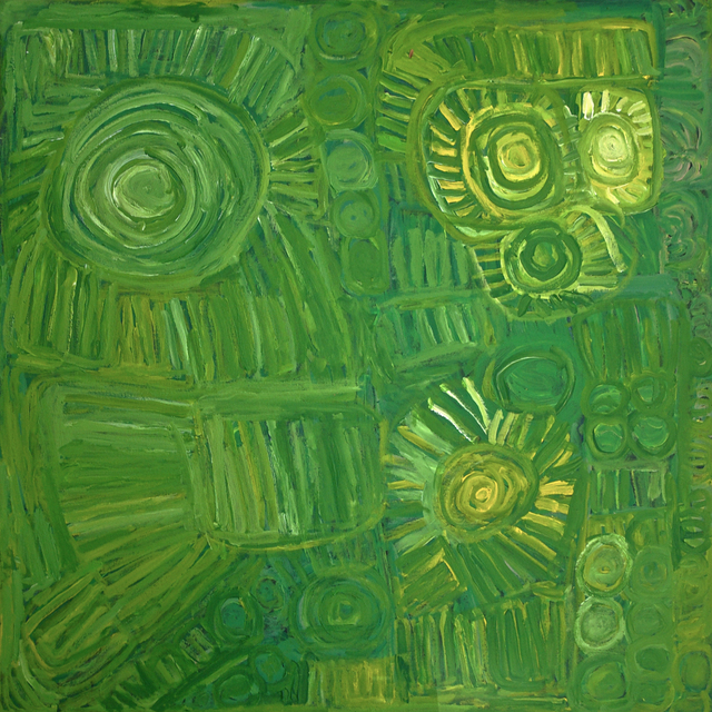 Australian Indigenous (Aboriginal and Torres Strait Islander) artwork by SONIA KURARRA of Mangkaja Artists. The title is Martuwarra. [413/13] (Atelier Acrylic Paint on 14oz Canvas)