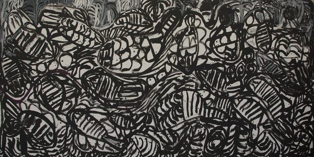 Australian Indigenous (Aboriginal and Torres Strait Islander) artwork by SONIA KURARRA of Mangkaja Artists. The title is Martuwarra. [358/15] (Atelier Acrylic Paint on 14oz Canvas)