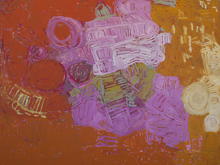 Australian Indigenous (Aboriginal and Torres Strait Islander) artwork by SONIA KURARRA of Mangkaja Artists. The title is Martuwarra. [321/15] (Atelier Acrylic Paint on 14oz Canvas)