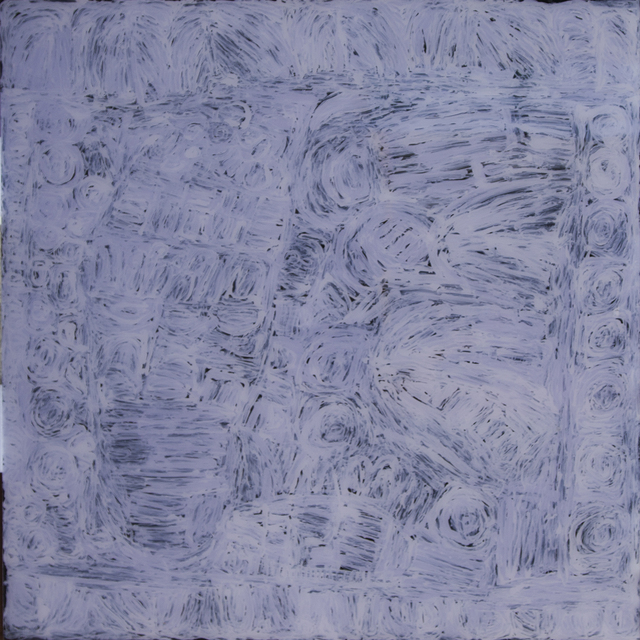 Australian Indigenous (Aboriginal and Torres Strait Islander) artwork by SONIA KURARRA of Mangkaja Artists. The title is Martuwarra. [450/17] (Acrylic Paint on 3mm Poly-Carbonate)