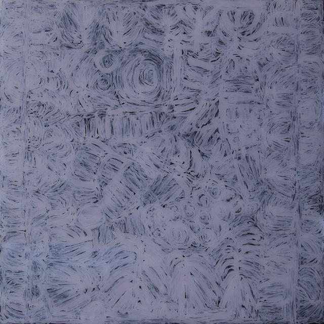 Australian Indigenous (Aboriginal and Torres Strait Islander) artwork by SONIA KURARRA of Mangkaja Artists. The title is Martuwarra. [451/17] (Acrylic Paint on 3mm Poly-Carbonate)