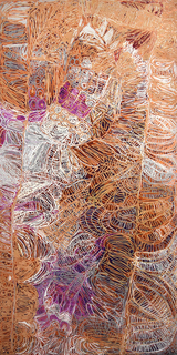 Australian Indigenous (Aboriginal and Torres Strait Islander) artwork by SONIA KURARRA of Mangkaja Artists. The title is Martuwarra. [452/18] (Acrylic Paint on 3mm Poly-Carbonate)