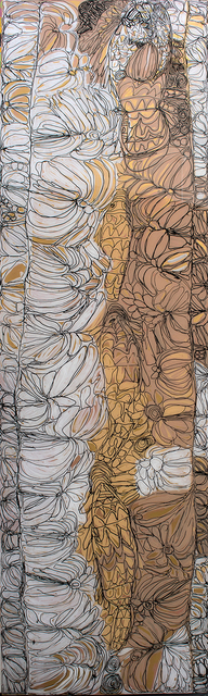 Australian Indigenous (Aboriginal and Torres Strait Islander) artwork by SONIA KURARRA of Mangkaja Artists. The title is Martuwarra. [287/19] (Acrylic Paint on 3mm Poly-Carbonate)