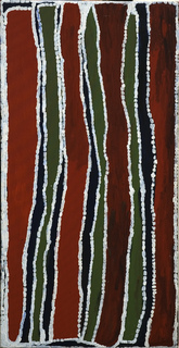 Australian Indigenous (Aboriginal and Torres Strait Islander) artwork by WAKARTU CORY SURPRISE of Mangkaja Artists. The title is Marlapirripirri. [228/07] (Atelier Acrylic Paint on 14oz Canvas)