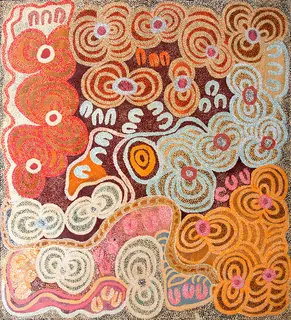 Australian Indigenous (Aboriginal and Torres Strait Islander) artwork by YARITJI CONNELLY of Ninuku Arts. The title is Malara. [NKYC11400] (Acrylic on Belgian Linen)
