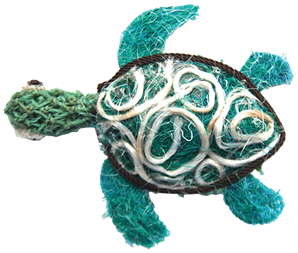 Australian Indigenous (Aboriginal and Torres Strait Islander) artwork by LAVINIA KETCHELL of Erub Erwer Meta. The title is Mabel. [16-87] (Ghost Nets, Rope & Twine)