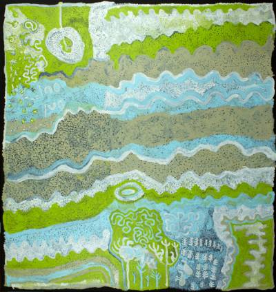 Australian Indigenous (Aboriginal and Torres Strait Islander) artwork by PANTJITI LIONEL of Ernabella Artists. The title is Malara. [67-13] (Acrylic on Canvas)