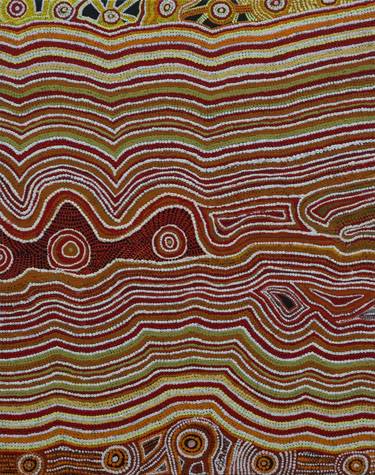 Australian Indigenous (Aboriginal and Torres Strait Islander) artwork by BRENTON KEN of Tjala Artists. The title is Malara. [08454] (Acrylic on Canvas)