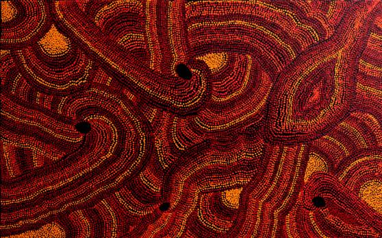 Australian Indigenous (Aboriginal and Torres Strait Islander) artwork by RENITA STANLEY of Ernabella Artists. The title is Malilanya. [232-12] (Acrylic on Canvas)