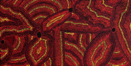 Australian Indigenous (Aboriginal and Torres Strait Islander) artwork by RENITA STANLEY of Ernabella Artists. The title is Malilanya. [245-12] (Acrylic on Canvas)