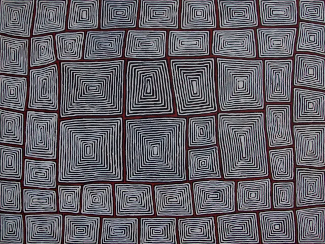 Australian Indigenous (Aboriginal and Torres Strait Islander) artwork by RONNIE TJAMPITJINPA of Papunya Tula Artists. The title is Malparingya. [RT0312045] (Acrylic on Belgian Linen)